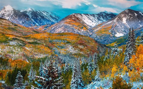 Snow Mountain Of Autumn Macbook Air Wallpaper Download Allmacwallpaper