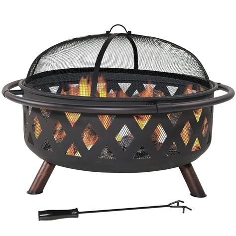 Sunnydaze Decor 36 Round Fire Pit With Spark Screen Sears Marketplace