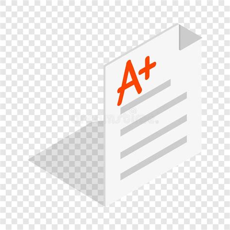 Perfect Grade On A Paper Test Isometric Icon Stock Vector