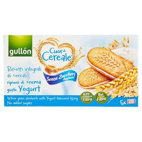 Biscotti Integrali Ai Cereali Ripieni Di Crema Gusto Yogurt Gullon Cuor