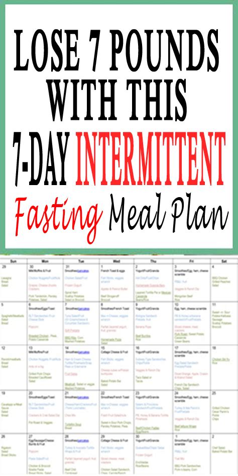 7 Day Intermittent Fasting Meal Plan For Beginners