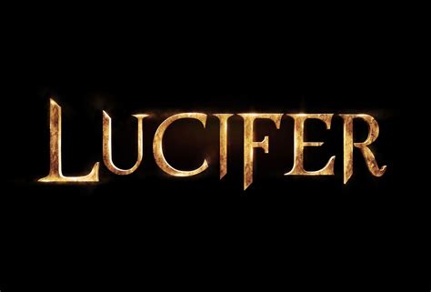 The Title For Lucifier Which Is Written In Gold And Black On A Dark