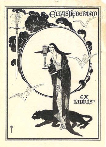 The Cabinet Of The Solar Plexus Ex Libris For Elias Lieberman By Eb Unknown Date Panther