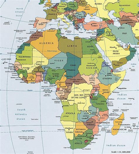 Map of the world with equator. Political Map of Africa - Worldatlas.com