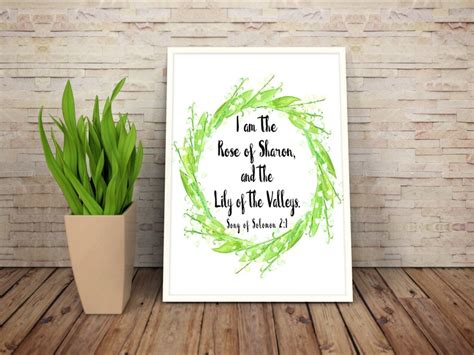 Song Of Solomon Bible Verse Lily Of The Valley Floral Etsy