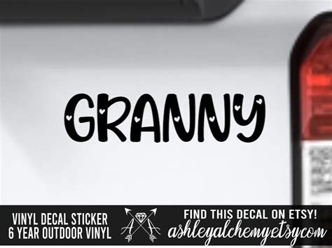Granny Vinyl Decal Sticker Mimi Grandma Grandmother Sticker Etsy