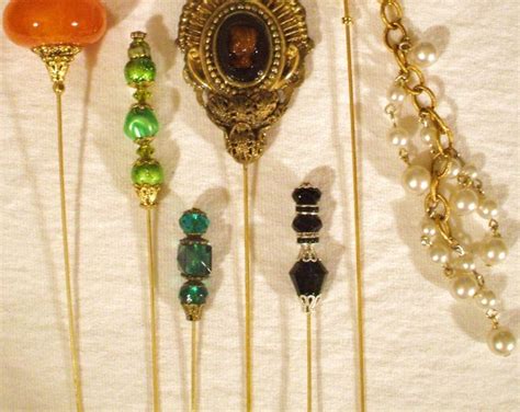 6 Antique Style Hat Pins With Vintage And Antique Pieces Etsy