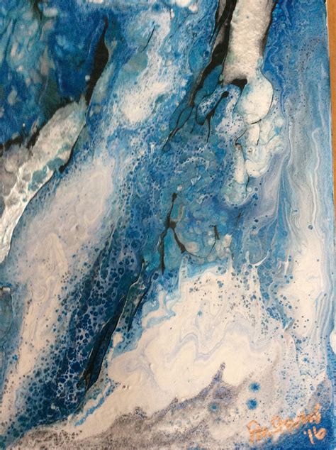 Waterfall 1 Original Acrylic Pour By Sheila Stevens Abstract Acrylic