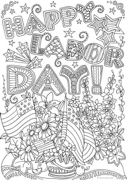 labor day printable adult coloring pages  favoreads