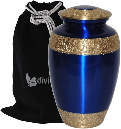 Sapphire Blue Cremation Urn For Human Ashes Adult Funeral Urn
