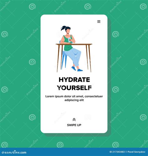 Hydrate Yourself And Drink Healthy Water Vector Stock Vector
