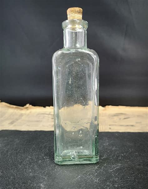 Antique Apothecary Bottle Glass Early Victorian Medicine Etsy