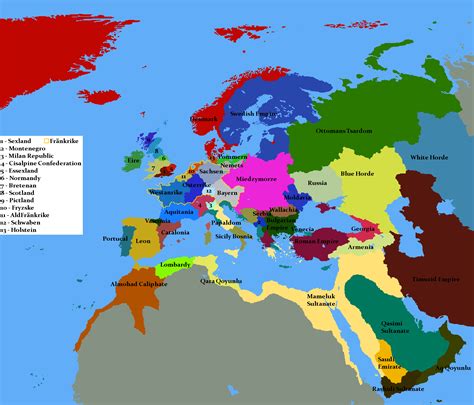 Map Of Europe And The Middle East In 1465 Rimaginarymaps