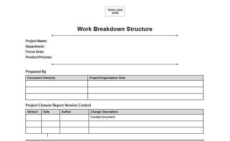 Documentation Plan Template Ms Wordexcel Wbs Templates Forms