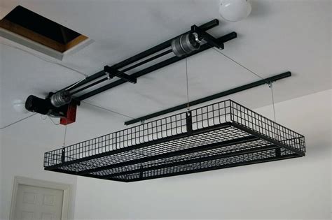 If you're buying a garage ceiling hoist then how much space is in your garage? garage storage lift furniture suspended ceiling motorized ...