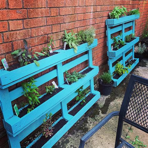 Upcycled Pallets Made Into A Herb Garden Outdoor Decor Outdoor