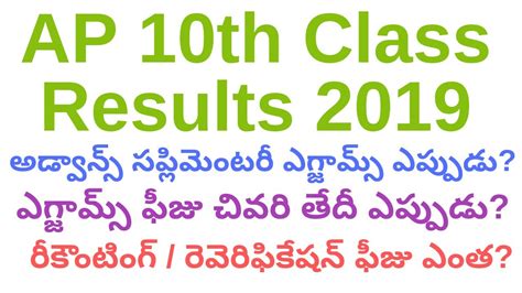 Ap Ssc Results 2019 Ap 10th Class Result 2019 Youtube