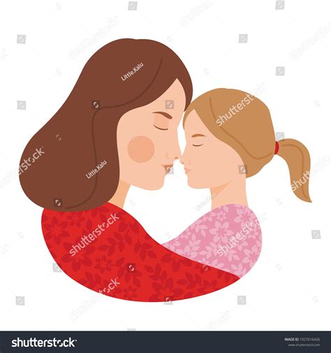 Mother Daughter Mothers Day Illustration Stock Vector Royalty Free 1927616426