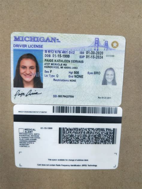 Michigan Driving License Psd Template Driving License Template