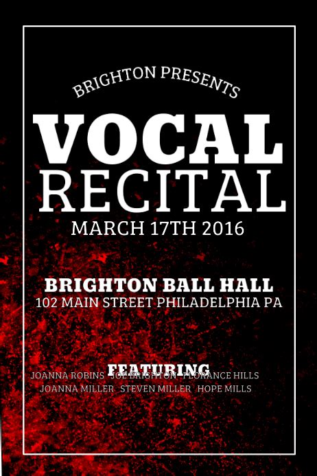 Vocal Recital Template Postermywall