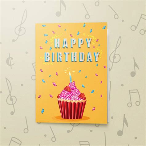 Buy Cupcake Birthday Card With Music Birthday Greeting Card