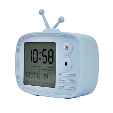 Cute Digital Led Tv Set Alarm Clock With Snooze Wake Up Usb