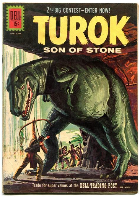 Turok Son Of Stone Glossy Dinosaur Cover Dell Vg Comic Books
