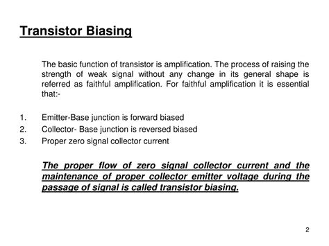 PPT TRANSISTOR BIASING STABILIZATION PowerPoint Presentation ID