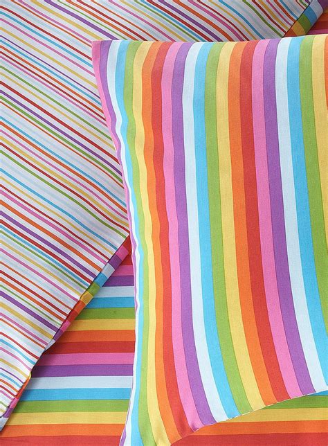 Bhs Bed Linen For Singledoubleking Size Bed Rainbow Colors Rainbow Rooms Striped Bedding