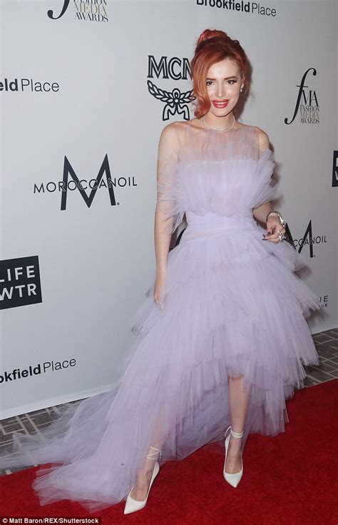 Bella Thorne Wears Purple Gown At Daily Front Row Awards Daily Mail