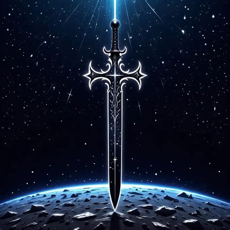 Celestial Night Sky Sword With Horizoninspired Crossguard Muse Ai