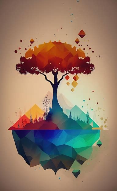 Um Cartaz Colorido Para Um Festival Chamado A árvore Da Vida Foto