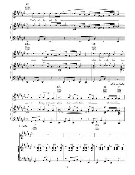 Girls Just Want To Have Fun By Cyndi Lauper Digital Sheet Music For Pianovocalguitar Piano