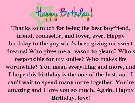 So, in this article you going to get some best romantic birthday letter for boyfriend sample which you use to write down your own letter in our own word. Romantic Birthday Paragraphs for Your Boyfriend | Happy ...