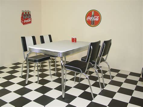 Elevate your dining space with our collection of dining chairs, benches, and bar stools in a range of styles. American 50s Diner Furniture Matt Retro Table And 4 Black ...