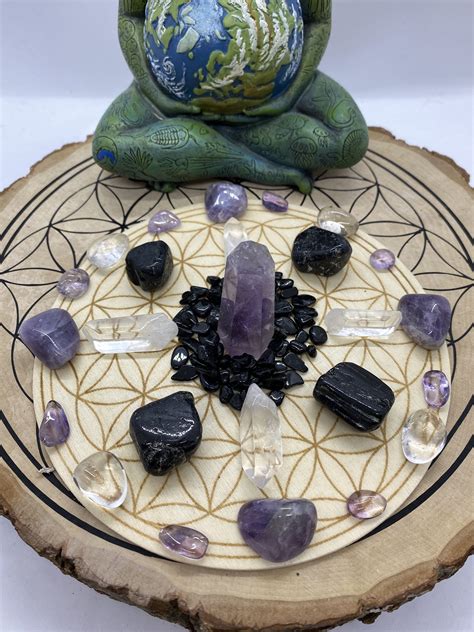 Sobriety Support Crystal Grid Kit Grid Board Included Reiki Etsy