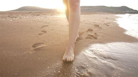 Feet Walking On Beach Stock Footage Sbv Storyblocks
