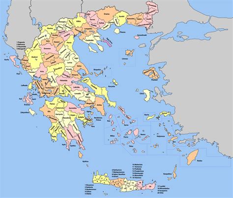 Mapa Regionów Grecji Mapa Polityczna I Państwowa Grecji