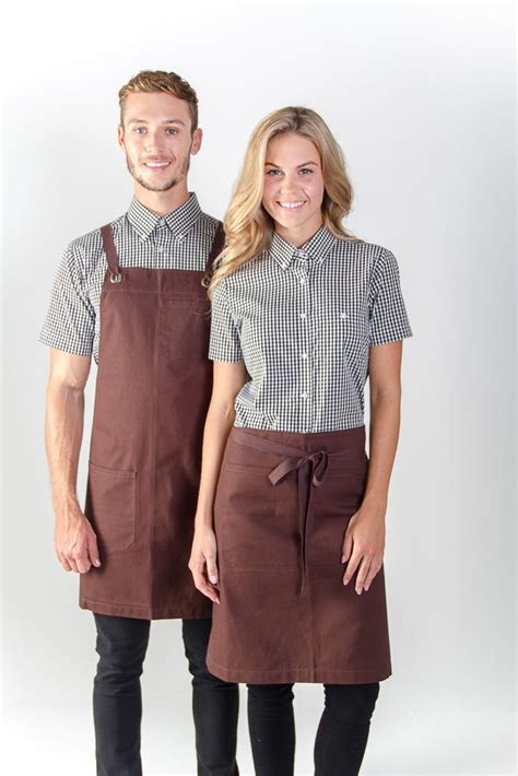100 Cotton Canvas Apron In Store Embroidery Logo Uniforms Coffee
