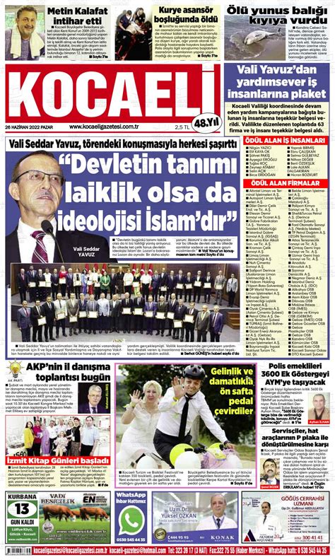 Haziran tarihli Kocaeli Gazete Manşetleri