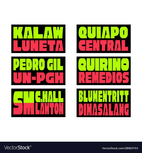 Philippine Jeepney Signboards Royalty Free Vector Image