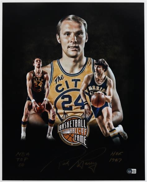 Rick Barry Signed Warriors 16x20 Photo Inscribed Nba Top 50 And Hof