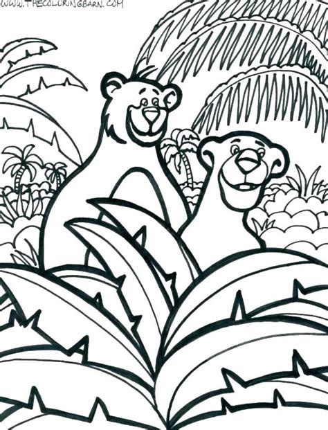 Jungle Themed Coloring Pages At Free Printable