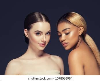 Mixed Races Women Beauty Portrait Caucasian Stock Photo