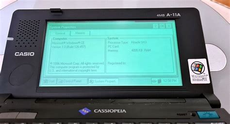 Cassiopeia A 11a Rare Vintage Pda Pocket Computer Casio On Windows Ce 1