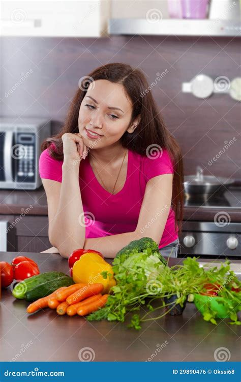 Woman Making Salad Stock Photo Image Of Preparation 29890476