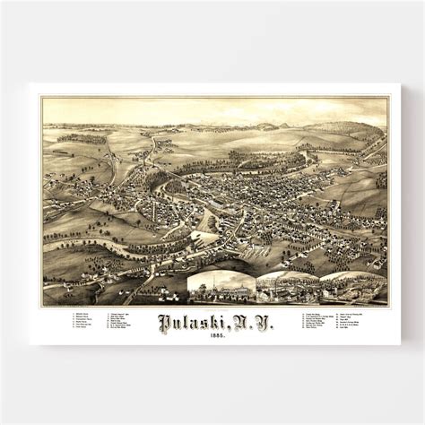 Vintage Map Of Pulaski New York 1885 By Teds Vintage Art