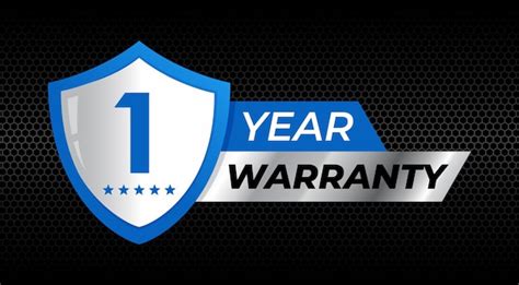 Premium Vector 1 Year Warranty Shield Label Icon Badge Design Blue