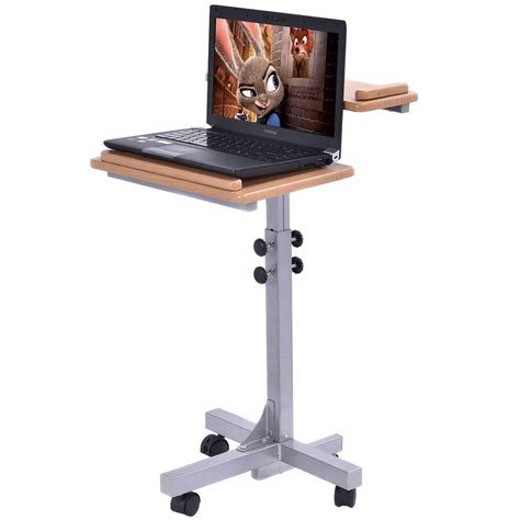 Adjustable Angle And Height Rolling Laptop Stand