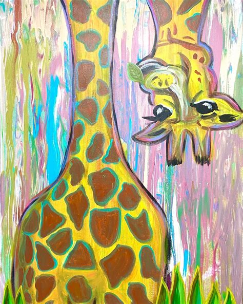Abstract Giraffe Painting Giraffe Original Painting Animal Etsy